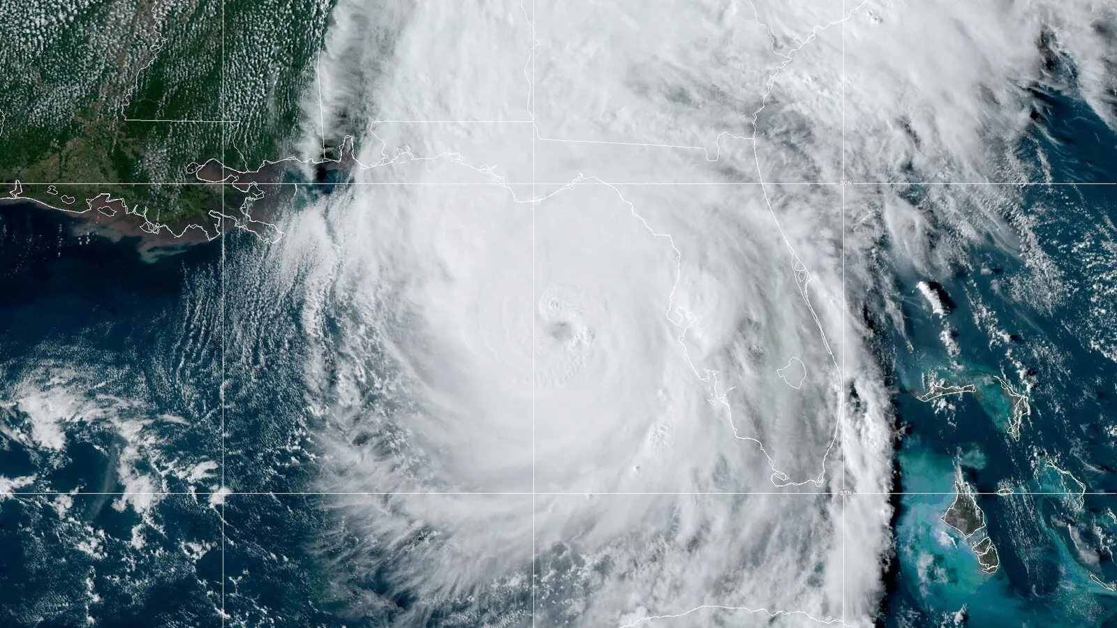 Historical satellite image of Hurricane Helene over the Gulf of Mexico and Florida on September 26, 2024.