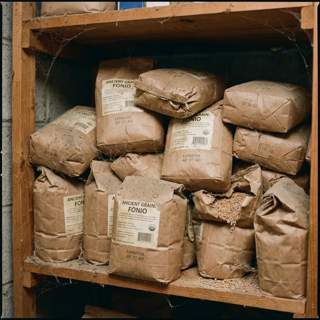 A pantry shelf overcrowded with identical boxes of an uncommon health food.